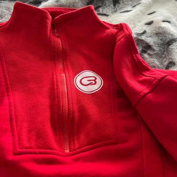 Cyclebar Red Quarter-Zip Sweatshirt - Picture 3 of 5